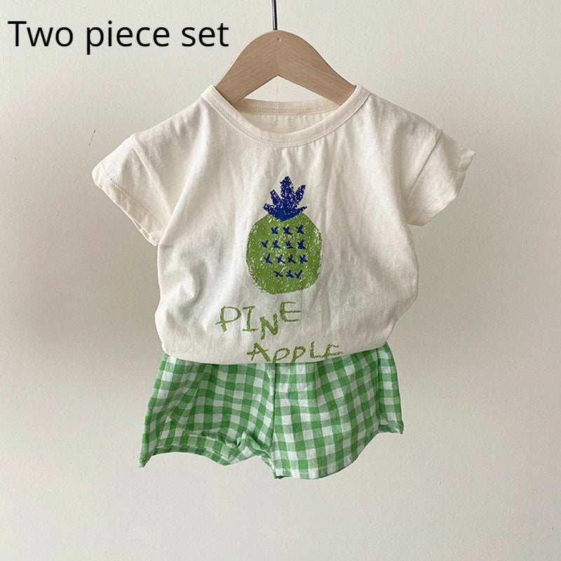 Baby Pajamas Sets Cotton Toddler Summer Sleeveless Kids Cartoon Nightwear additional angle