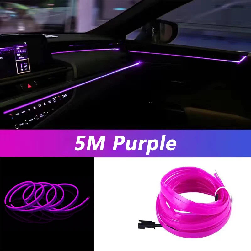 Car Interior LED Strip Light USB Neon EL Wire lifestyle view