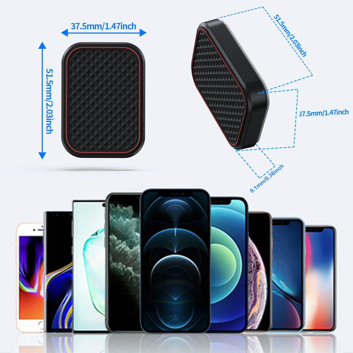 Magnetic Car Phone Mount Rectangle Flat Universal Car Phone Holder for Dashboard Fridge Desk Smartphone Holder Strong Magnets