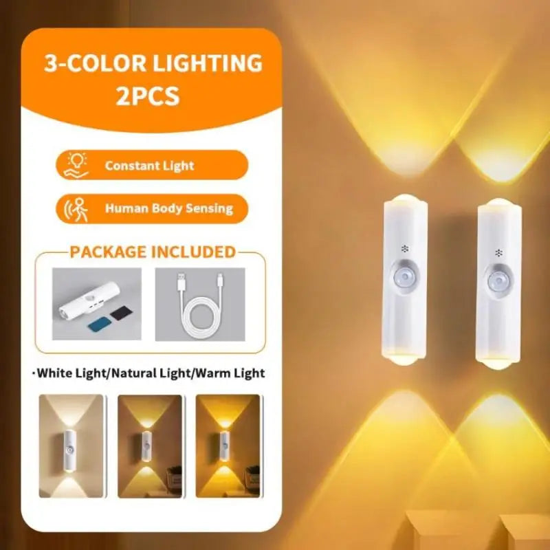 Rechargeable Magnetic Wall Lamp LED Motion Sensor Light Color Night Light Automatic R alternate view