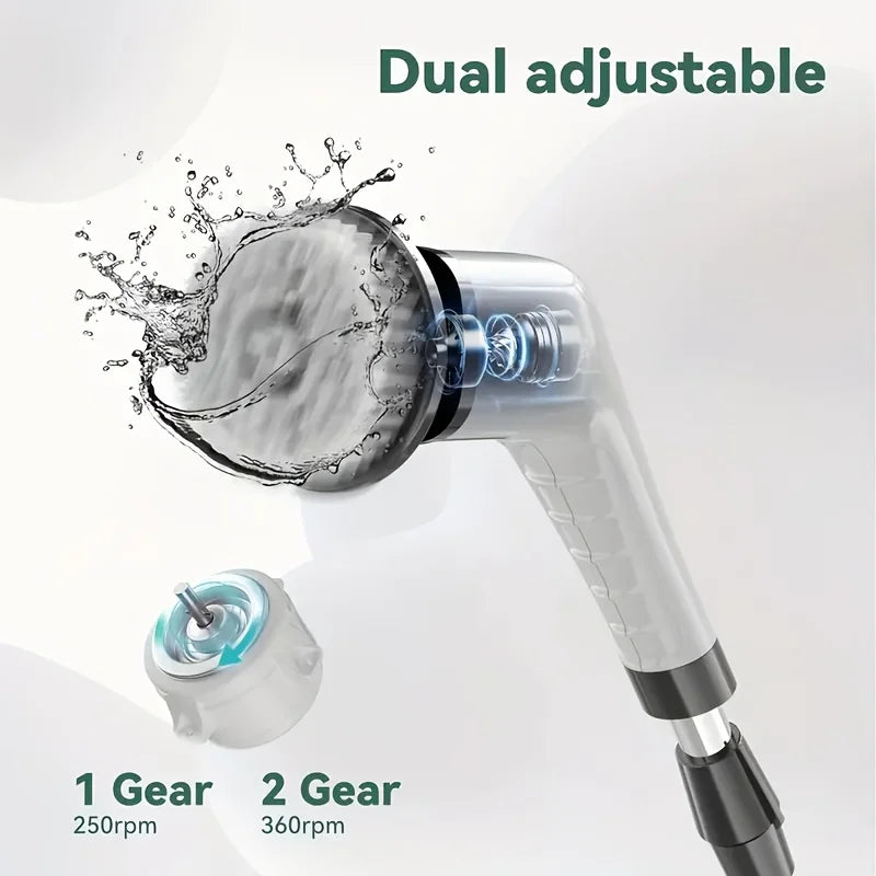 Electric Rotating Cleaning Brush with Telescopic Handle