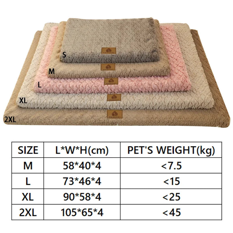 3D Sponge Pet Bed With Removable Washable Faux Fur Cover Soft Dog Bed For Crate Anti-Slip Bottom Winter Warm Dog Bed