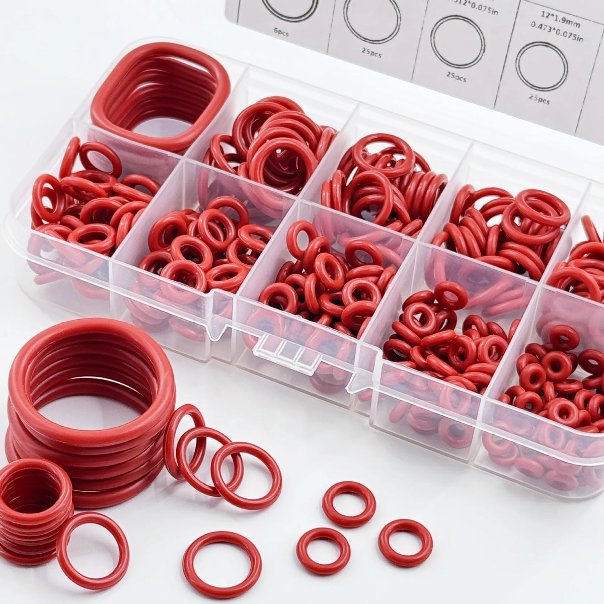 Silicone O-Ring Set, 351 Pcs, 10 Sizes alternate view