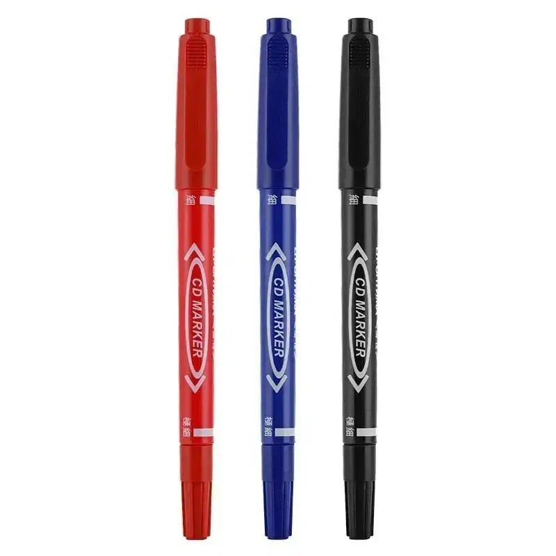 5/10 Pcs Twin Tip Permanent Marker Black/Blue/Red Oil Pen Fine Nid Ink Stationery School & Office Supplies