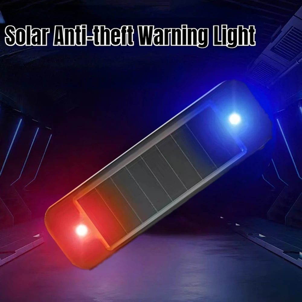 Mini LED Solar Car Warning Light Simulated Alarm Anti-Theft Lamp