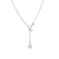 Moon Star Pendant Choker Necklace Gold Alloy Chain for Women alternate view