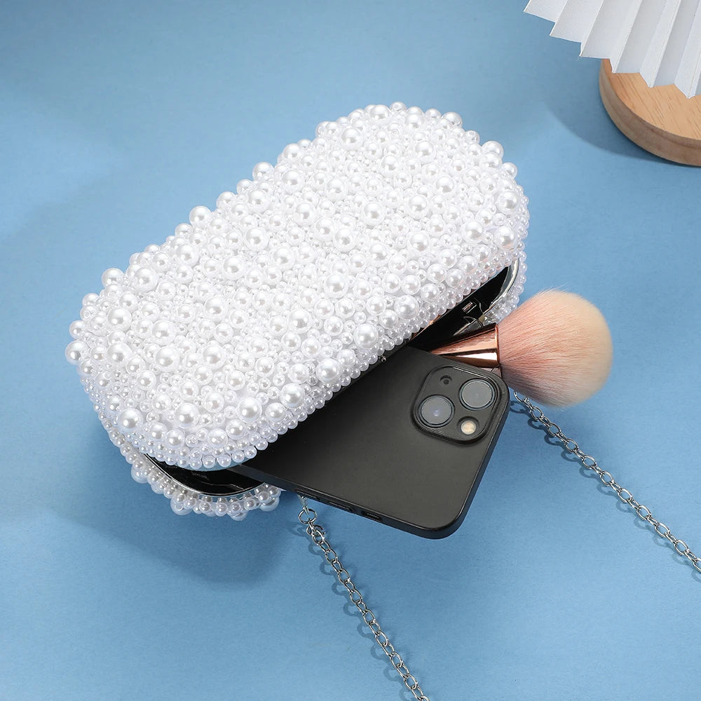 Handcrafted Pearl Evening Bag High-End Versatile Wedding Banquet Gift Hand-Held Bag for Cheongsam And Evening Dresses