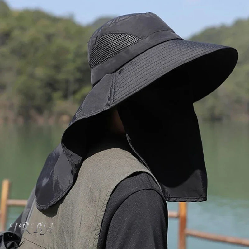 Polyester Bucket Hat for Men Outdoor Hunting Fishing Hiking Camping close-up view
