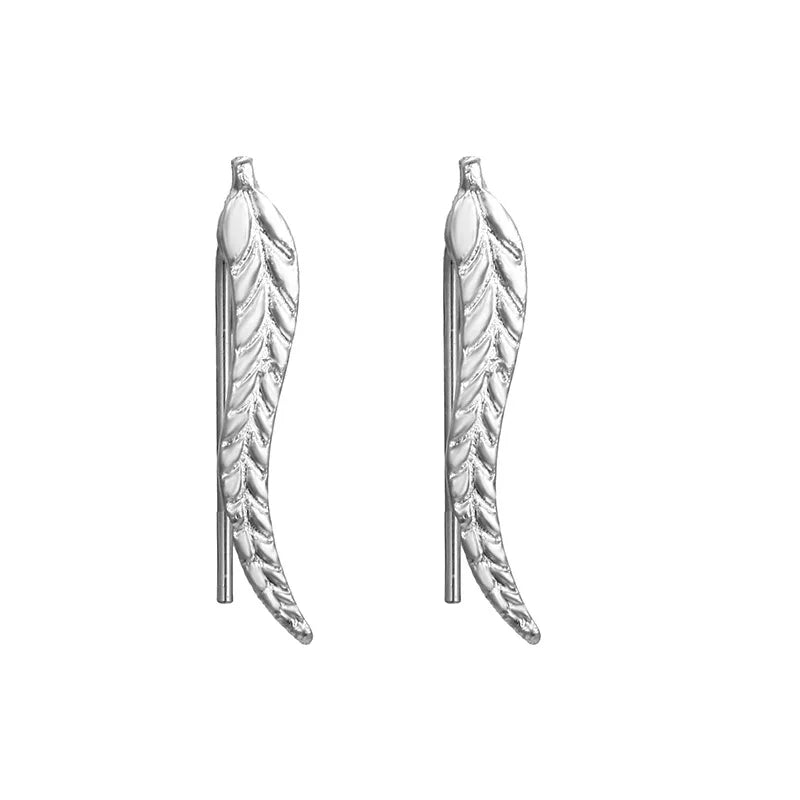 2025 Vintage Jewelry Exquisite Golden Leaf Earrings Modern Beautiful Feather Ear Stud Earrings For Women Brincos Bijoux