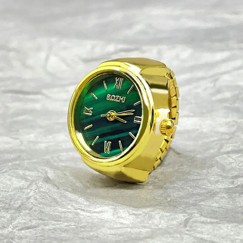 Hot Selling Finger Watch Ring Creative Movement Fashion Accessories Vintage Alloy Shell detail view