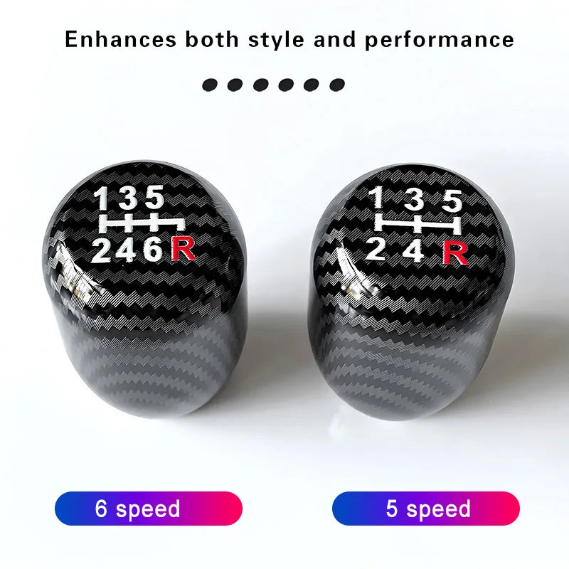 Universal Racing 5/6 Speed Aluminum Car Gear Shifter Knob Black Carbon Manual Transmission Gear Shift Knob Shift Lever Automatic