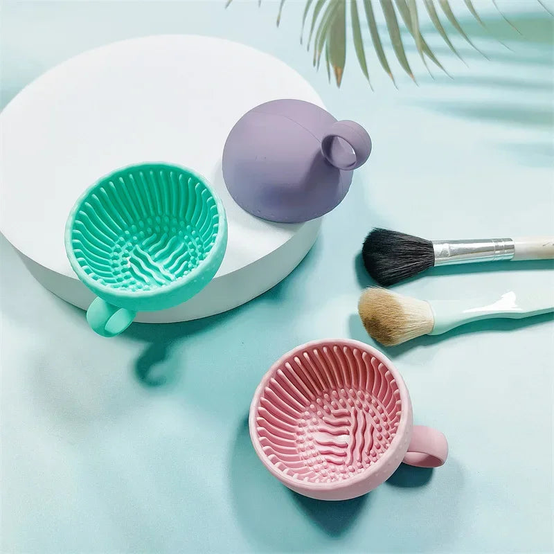 Makeup Brush Cleaner Folding Powder Puff Cleaning Bowl Eyeshadow Brushes Wash Clean M alternate view