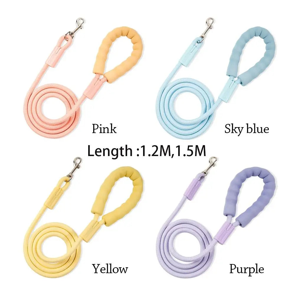 Summer Dopamine Dog Leashes Durable with Cotton Handle Pet Training Rope Nylon Anti-Lost Dog Traction Rope Outdoor