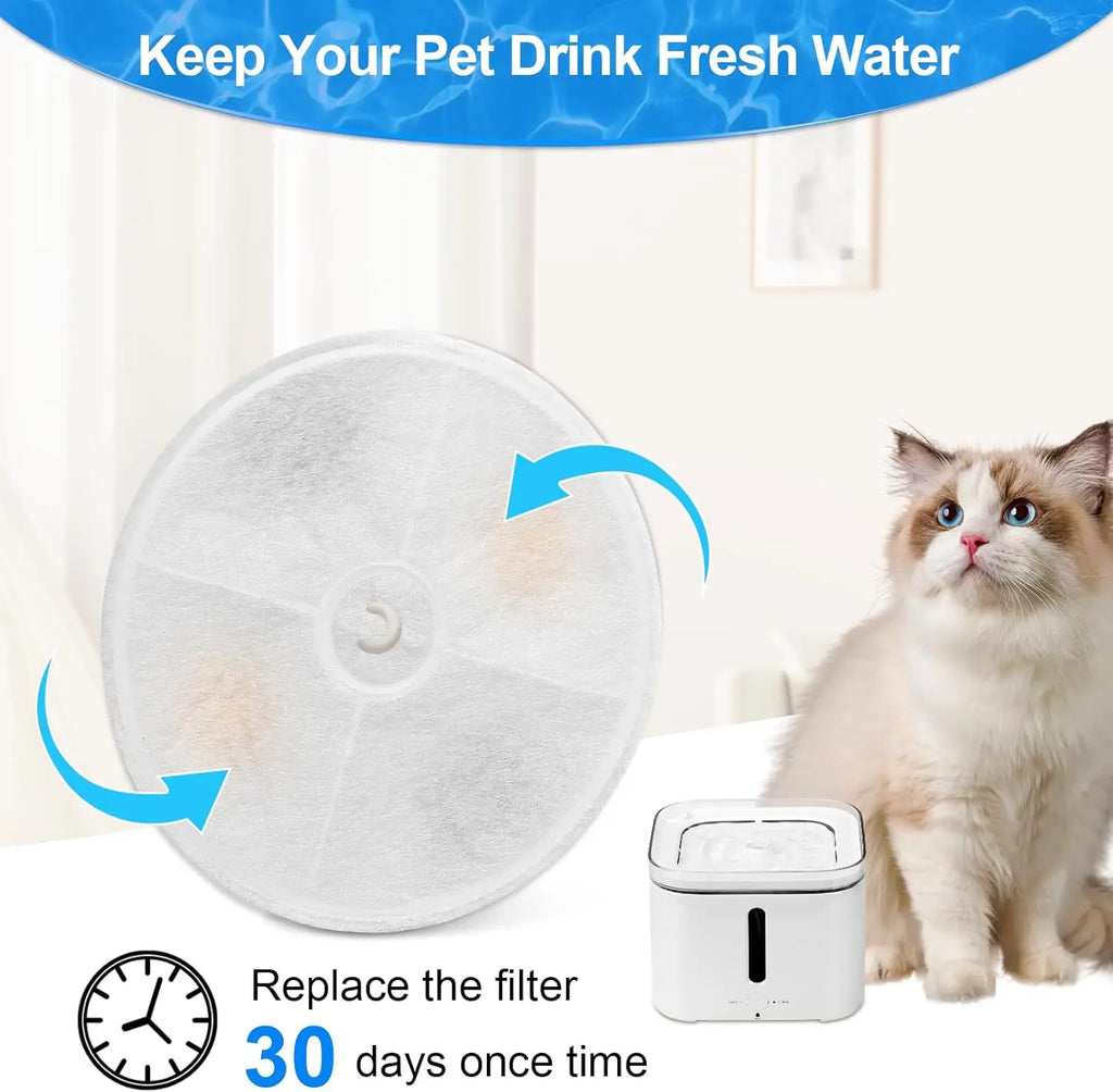 Automatic cat water dispenser replacement activated carbon filter chip kit, providing clean water - easy to install and replace