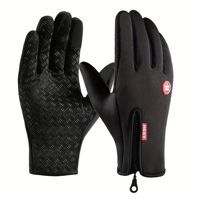 Outdoor Windproof Cold Resistant Gloves Anti Slip Touch Screen Gloves for Driving Hiking Mountaineering Camping Sports