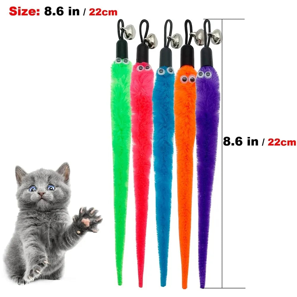 Cat Wand Refills Replacement Worm Cloth Feather Toy