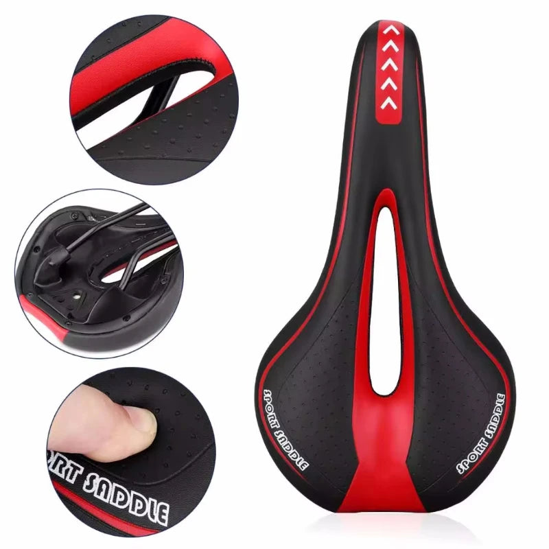 Hollow Gel Bicycle Saddle Cushion Imitation Leather Road Bike Seat