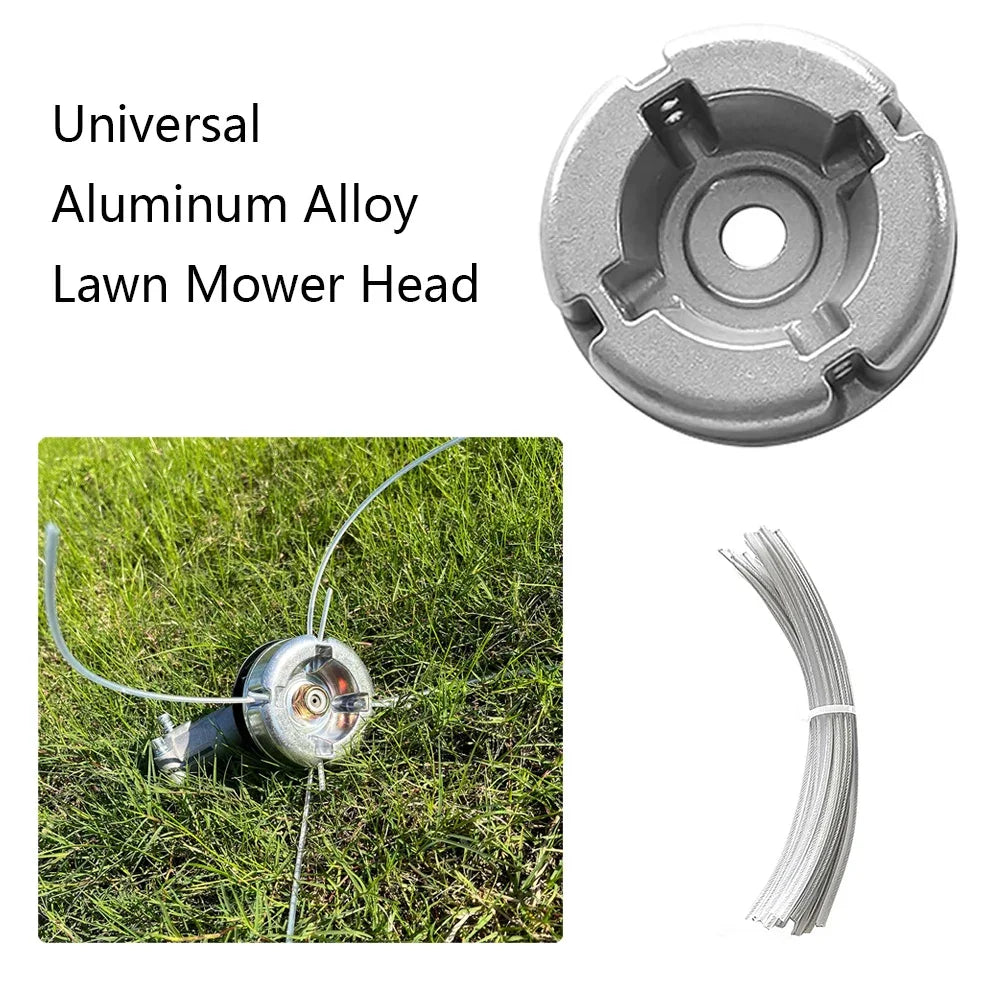 Universal Aluminum Alloy Lawn Mower Head and Replacement Nylon Steel for Lawn Mowing Line Lawn Mower Weed Head Accessories