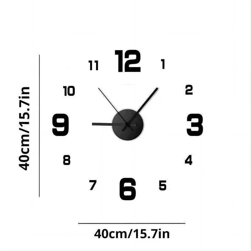 Frameless DIY Wall Clock Silent Acrylic Round Needle additional angle