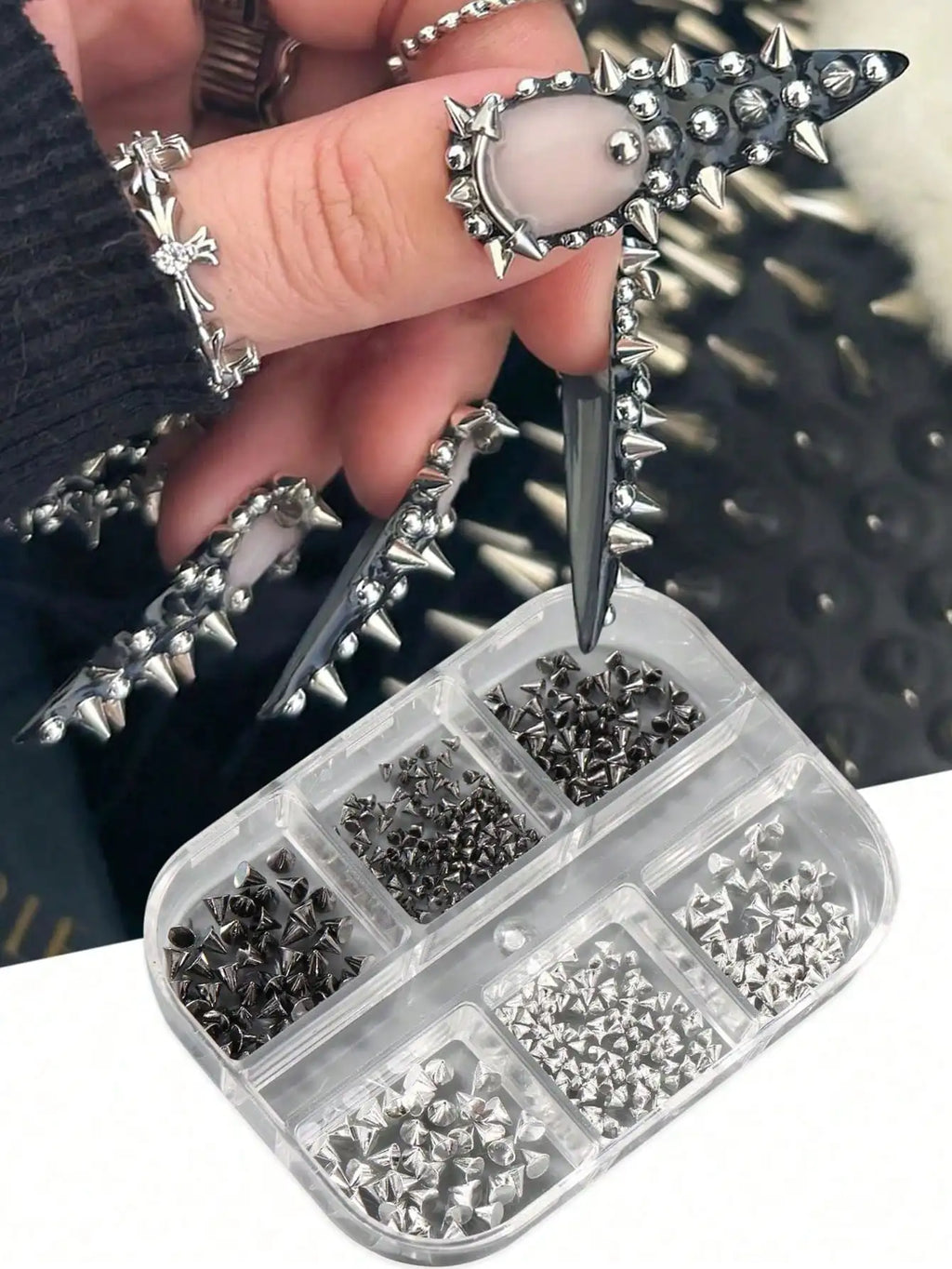 3D Punk Metal Rivet Nail Studs Gold Silver 1.5/2/3mm