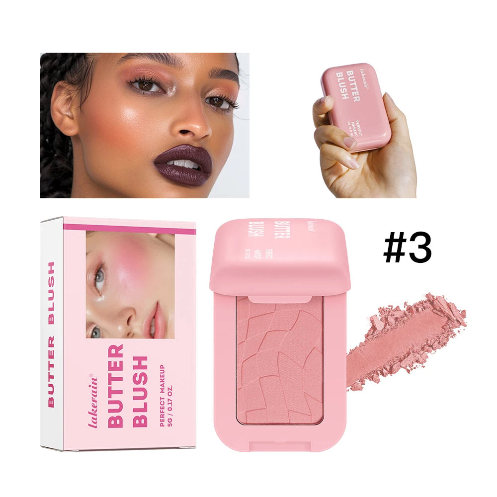 Makeup Powder Blush Waterproof And Sweat-proof High Pigment Long Lasting Pink Cream Blus detail view