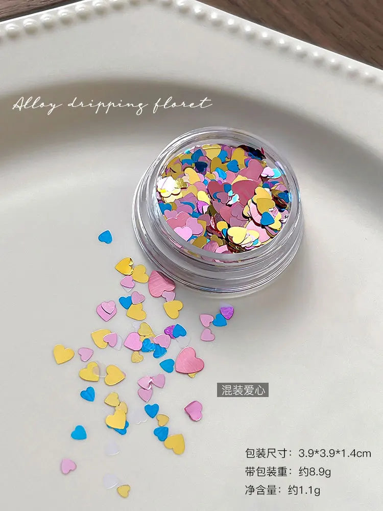 1 Box Glitter Star Nail Sequins 3D Charming Mixed Color Candy Colored Nail Flake Five-Point Star Nail Art Decor Diy Accessor