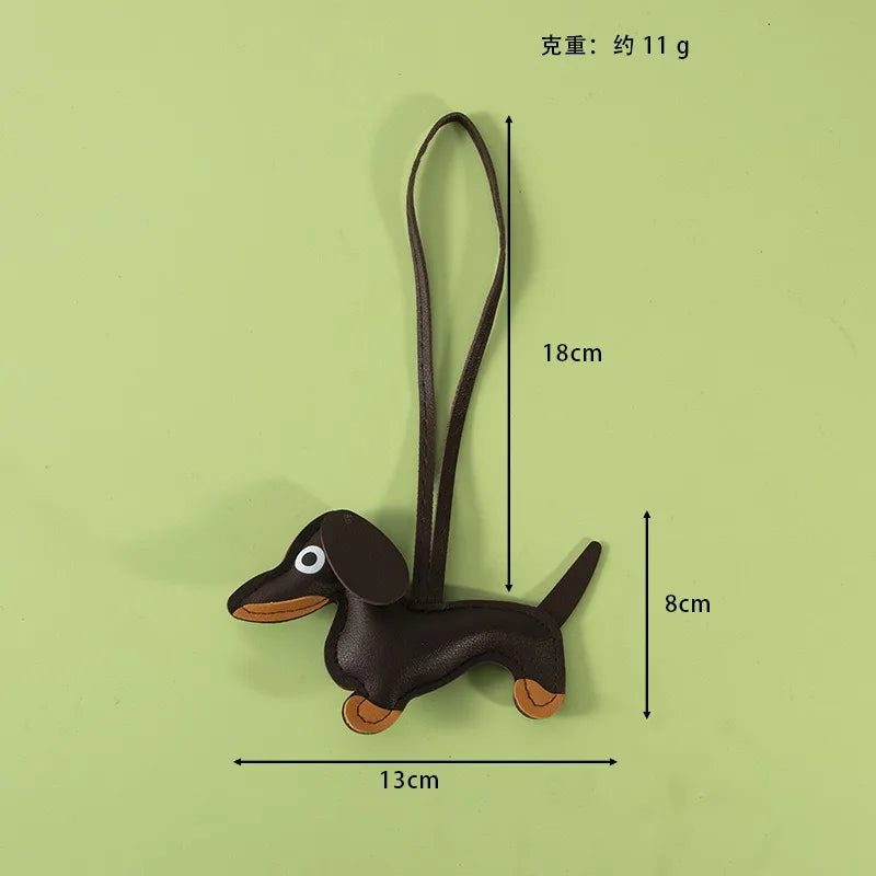 Multiple Colors Classic Leather Dog Keychain Pendant Lovely Shunder Bag Phone Pendant Tr detail view