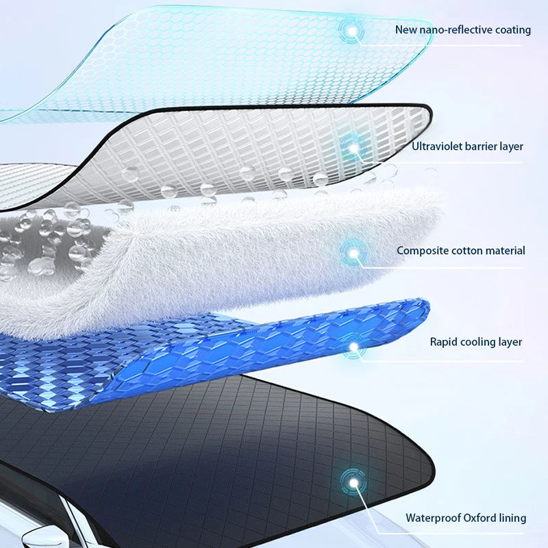 SEAMETAL Car Windshield Snow Cover Winter Waterproof Windscreen Snow Shield Sun Shade Protection Cover Universal for Suv/Sedan