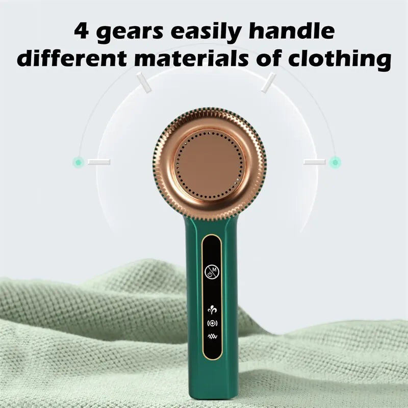 Rechargeable USB Lint Remover for Clothes Green additional angle