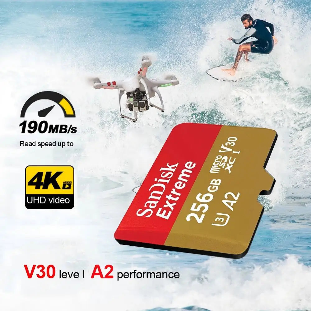 SanDisk microSDXC Memory Card 4K UHD A2 V30 Class 10