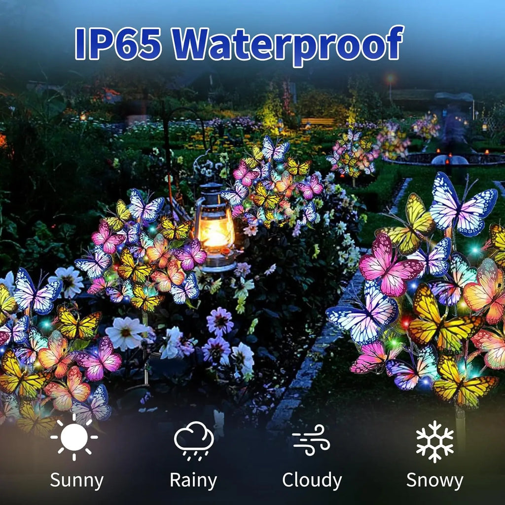 Solar LED Butterfly Garden Lawn Lamp Outdoor Waterproof