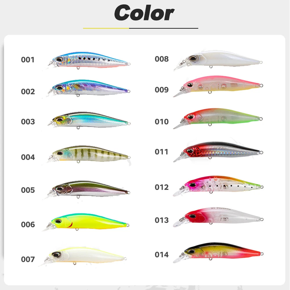 D1 Minnow Fishing Lure 77mm 8.4g Suspending ABS Jerkbait