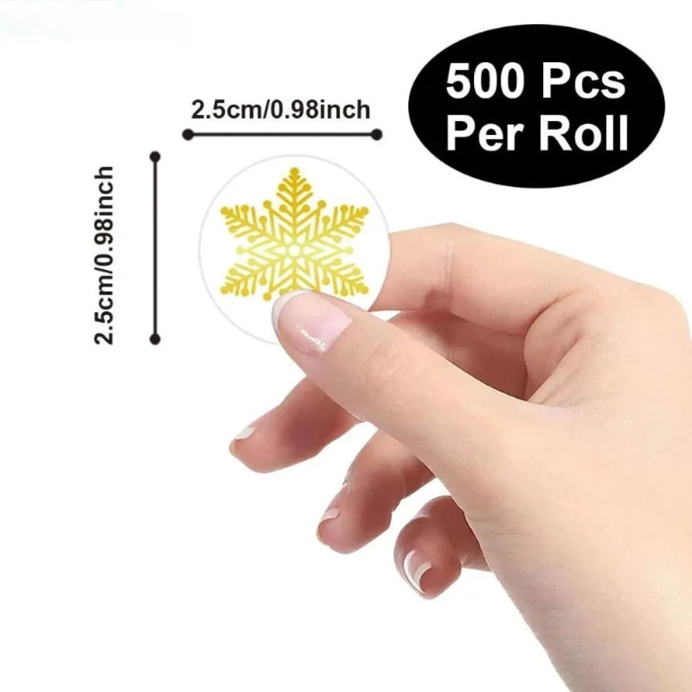 Merry Christmas Stickers Round 1 Inch Self Adhesive