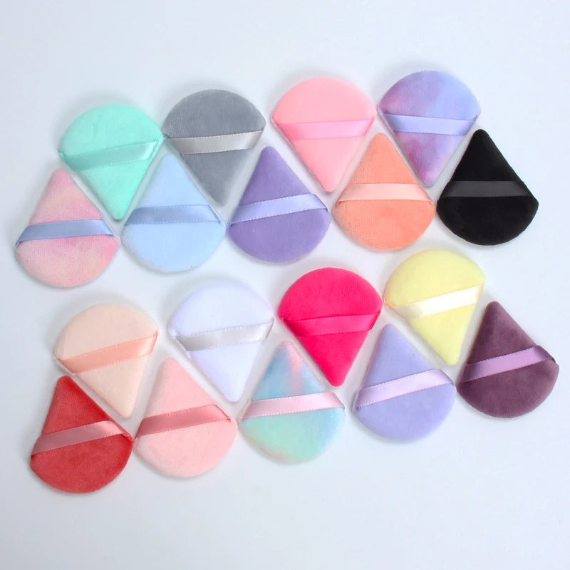 2 件 Triangle Powder Puff Face Makeup Sponge Soft Velvet Cosmetic Puff Blender Beauty alternate view