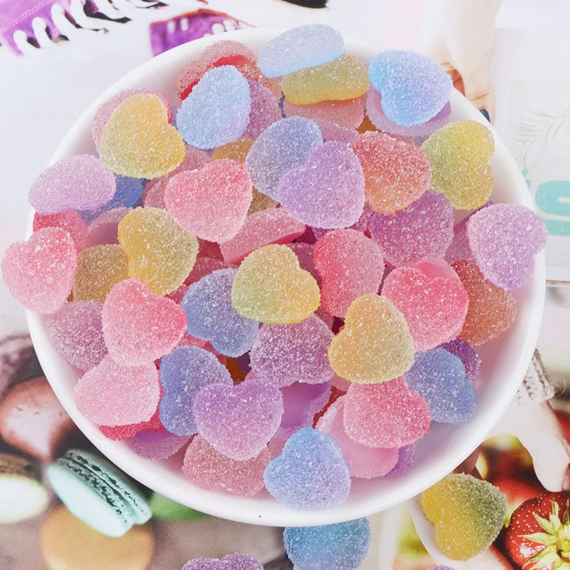 10pcs 3D Gummy Heart Nail Art Charms
