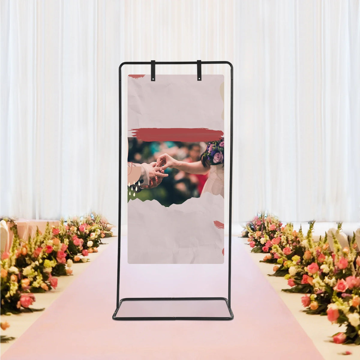 Wedding Sign Holder 175x80cm Adjustable Floor Display Stand