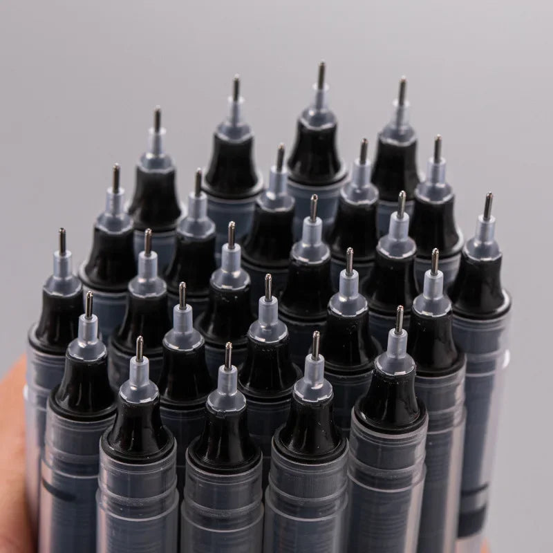 10Pcs/set High Quality Needle Type Gel Pens Straight Liquid Ballpoint Pen Kawaii Stati close-up view