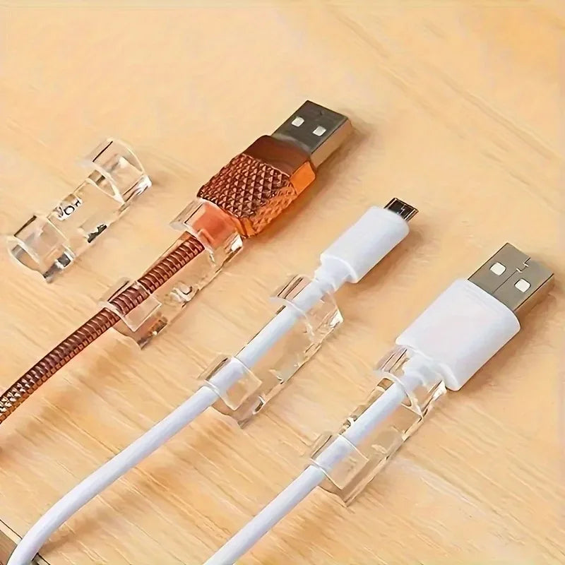 20/40pcs Clear Adhesive Cable Clips Non-punching Wire Organizer Buckle of Wire Holder Home Cable Tie Cables Orginazer Clip Cable