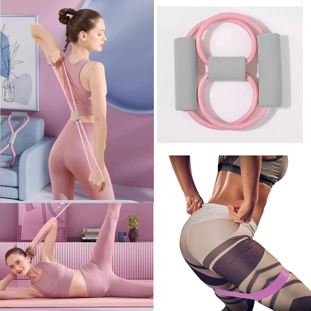 Pilates Ball and Ring Set, Resistance Band Workout Kit
