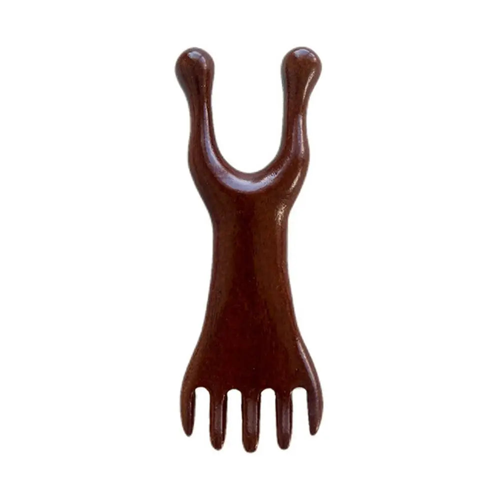 Natural Sandalwood Massage Comb Six-Claw Head Acupoint Massage Gua Sha Tool Neck Face Lifting Scraping Massager