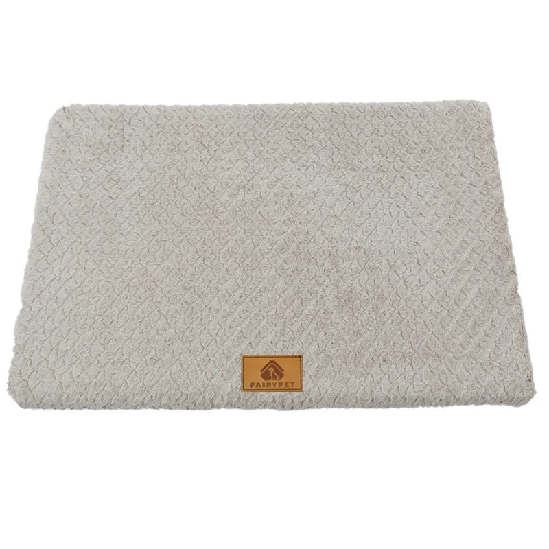 3D Sponge Pet Bed With Removable Washable Faux Fur Cover Soft Dog Bed For Crate Anti-Slip Bottom Winter Warm Dog Bed