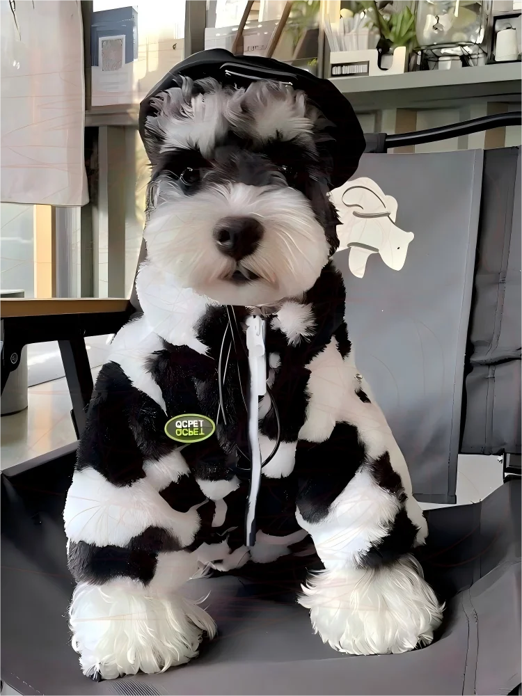 Dog Clothes Autumn and Winter Warm Schnauzer Fah Bichon Teddy Small and Medium-Sized Dogs and Cats Thickened Fur Coat