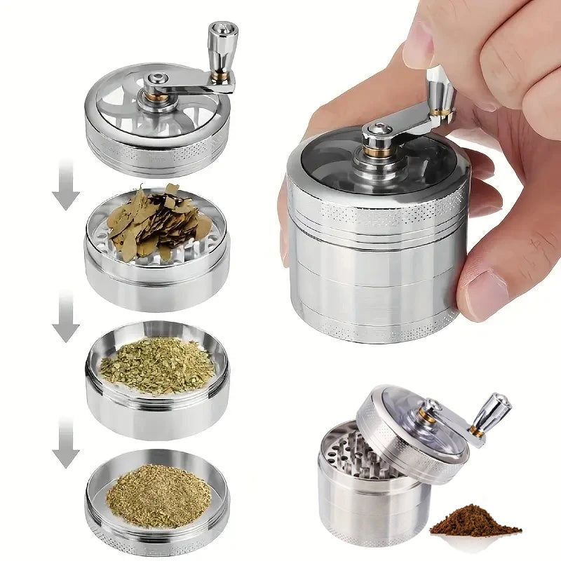 Stainless Steel Nut and Hard Spice Grinder with Foldable Hand Crank