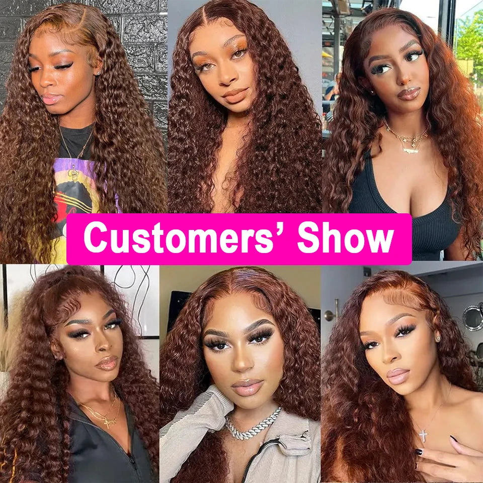 #4 Chocolate Brown Water Wave Human Hair Bundles 10-30 Inch