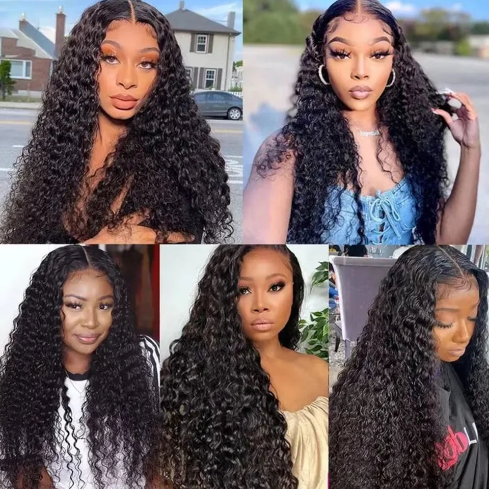 Deep Wave Brazilian Human Hair Bundles With HD Lace Closure