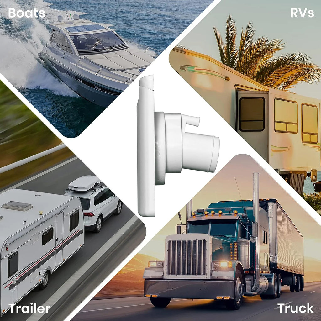 RV Water Inlet with Gravity Fill and Magnetic Cover