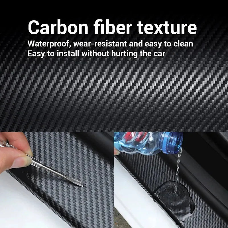 1-5m Nano Carbon Fiber Car Tape Sticker Door Mirror Paste Protector Strip DIY Protect alternate view