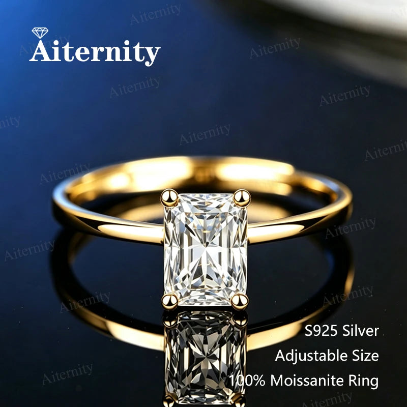 0.5-2CT Pear/Oval/Radiant Moissanite Rings For Women Real S925 Silver with GRA Certif alternate view