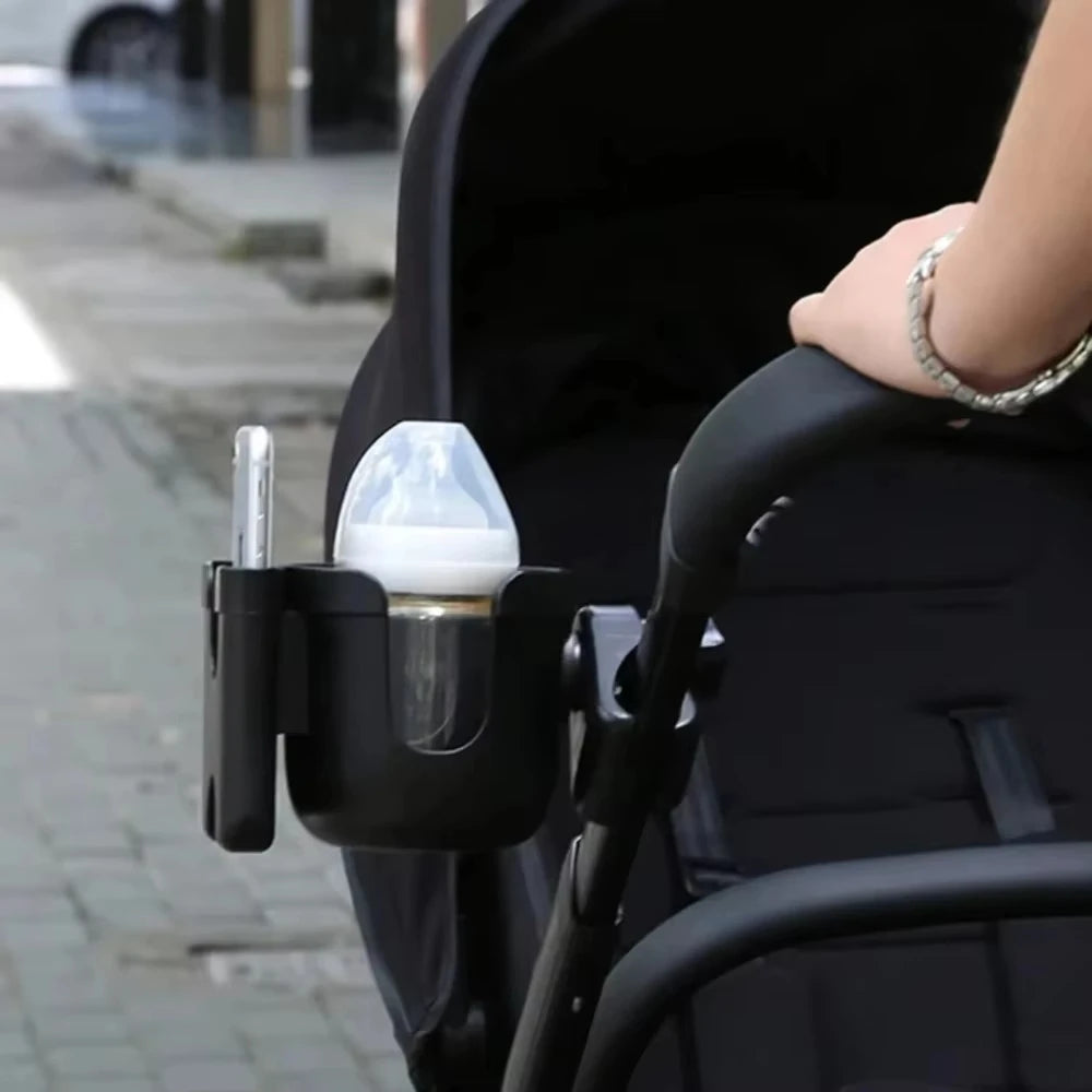 Pram Cup Holder Anti-Slip Plastic Stroller Bottle Holder lifestyle view