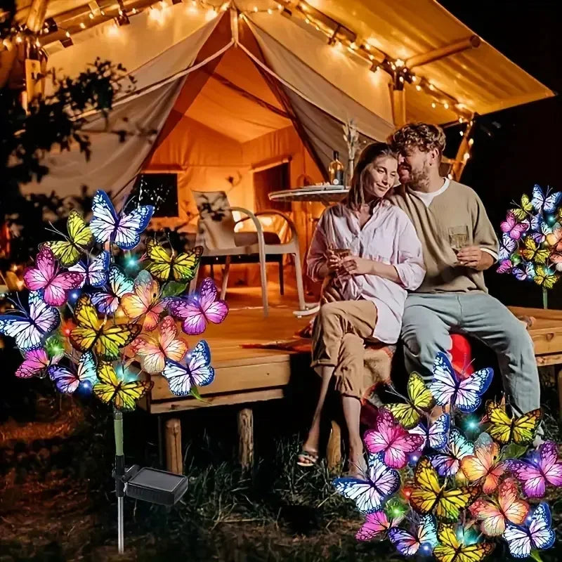 Solar LED Butterfly Garden Lawn Lamp Outdoor Waterproof